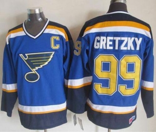 St Louis Blues -99 Wayne Gretzky Light Blue CCM Throwback Stitched NHL Jersey