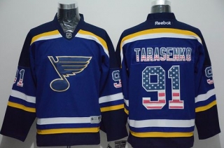 St Louis Blues -91 Vladimir Tarasenko Light Blue USA Flag Fashion Stitched NHL Jersey