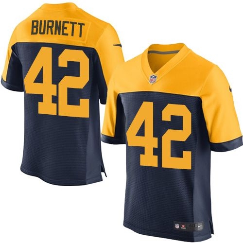 Nike Green Bay Packers #42 Morgan Burnett Navy Blue Alternate Men's Stitched NFL New Elite Jersey
