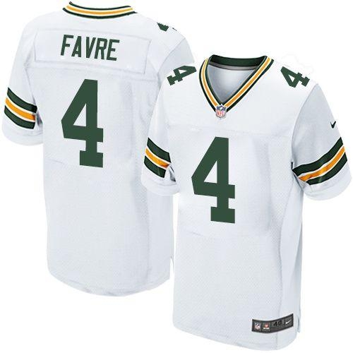 Nike Green Bay Packers #4 Brett Favre White Men's Stitched NFL Elite Jersey