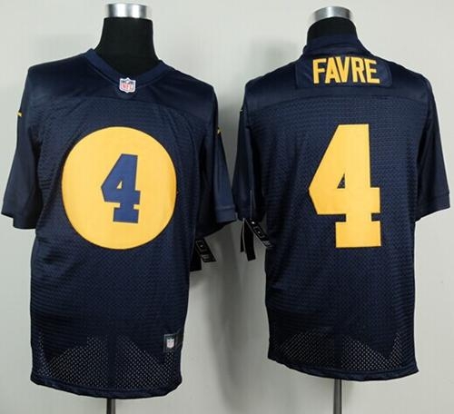 Nike Green Bay Packers #4 Brett Favre Navy Blue Alternate Men's Stitched NFL Elite Jersey