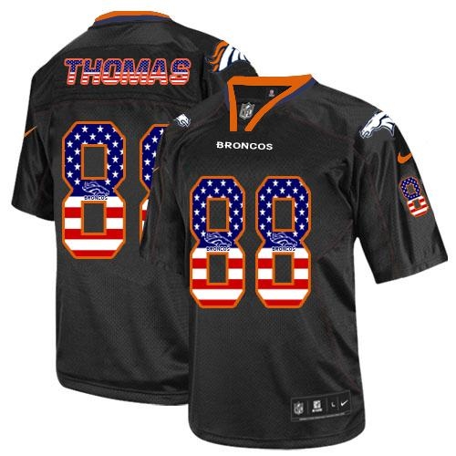 Nike Denver Broncos #88 Demaryius Thomas Black Men's Stitched NFL Elite USA Flag Fashion Jersey