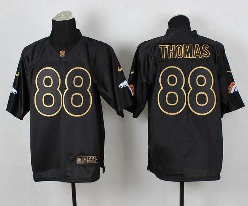 Nike Denver Broncos #88 Demaryius Thomas Black Gold No Fashion Men's Stitched NFL Elite Jersey