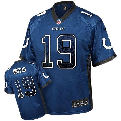 Nike Indianapolis Colts #19 Johnny Unitas Royal Blue Team Color Men's Stitched NFL Elite Drift Fashi