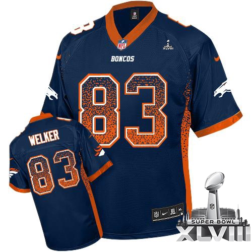 Nike Denver Broncos #83 Wes Welker Navy Blue Alternate Super Bowl XLVIII Men's Stitched NFL Elite Dr