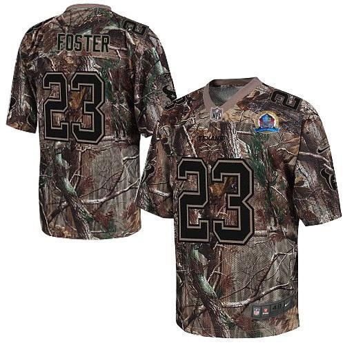 Nike Houston Texans -23 Arian Foster Camo With Hall of Fame 50th Patch Mens Stitched NFL Realtree El