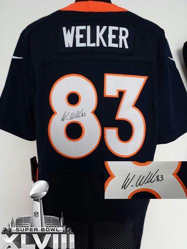 Nike Denver Broncos #83 Wes Welker Navy Blue Alternate Super Bowl XLVIII Men's Stitched NFL Elite Au