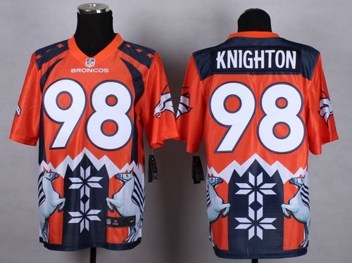 Nike Denver Broncos #98 Terrance Knighton Orange Men's Stitched NFL Elite Noble Fashion Jersey