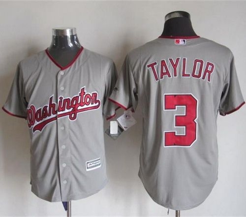 Washington Nationals #3 Michael Taylor Grey New Cool Base Stitched MLB Jersey