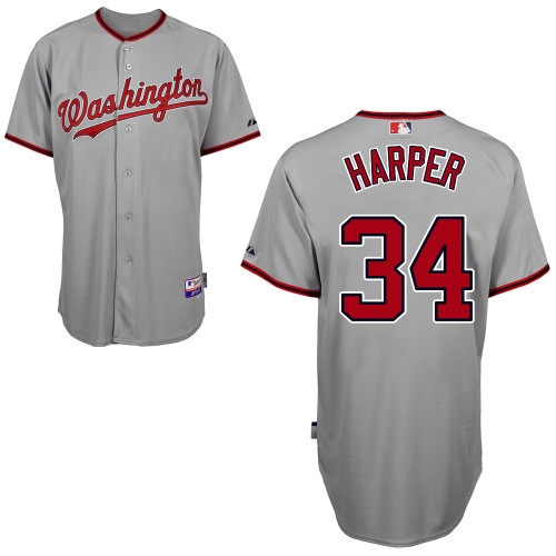 Washington Nationals #34 Bryce Harper Grey Cool Base Stitched MLB Jersey