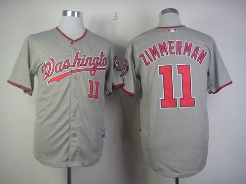 Washington Nationals #11 Zimmerman Ryan Grey Stitched MLB Jersey