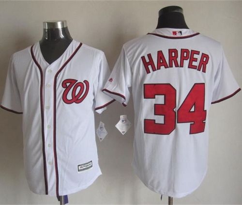 Washington Nationals #34 Bryce Harper White New Cool Base Stitched MLB Jersey