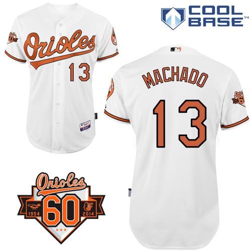 Baltimore Orioles #13 Manny Machado White Cool Base Stitched MLB Jersey