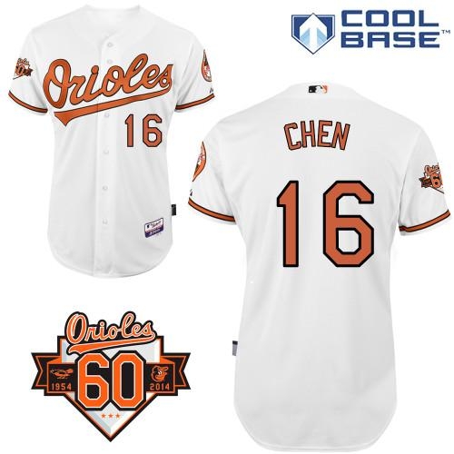 Baltimore Orioles #16 Wei-Yin Chen White Cool Base Stitched MLB Jersey