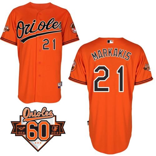 Baltimore Orioles #21 Nick Markakis Orange Cool Base Stitched MLB Jersey