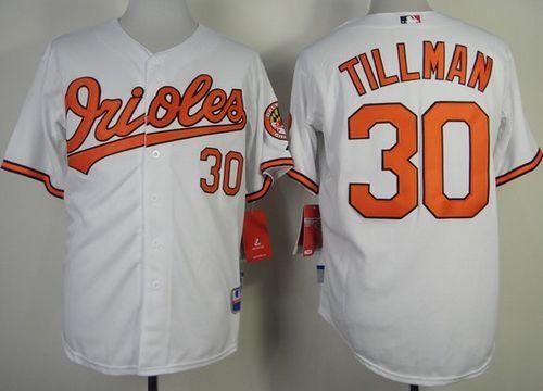 Baltimore Orioles #30 Chris Tillman White Cool Base Stitched MLB Jersey