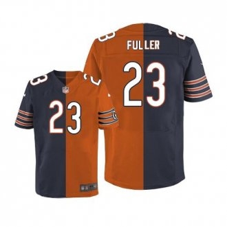 Nike Bears -23 Kyle Fuller Navy Blue Orange Stitched NFL Elite Split Jersey