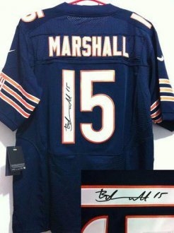 Nike Chicago Bears -15 Brandon Marshall Blue jerseys(signature Elite)