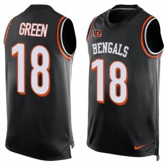 Nike Bengals -18 AJ Green Black Team Color Stitched NFL Limited Tank Top Jersey