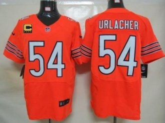 Nike Bears -54 Brian Urlacher Orange Alternate With C Patch Stitched NFL Elite Jersey