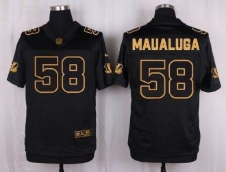 Nike Cincinnati Bengals -58 Rey Maualuga Black Stitched NFL Elite Pro Line Gold Collection Jersey