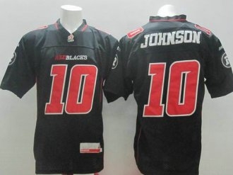 Redblacks -10 Kierrie Johnson Black CFL Jersey