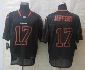 New Nike Chicago Bears 17 Jeffery Lights Out Black Elite Jerseys