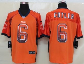 2013 NEW Nike Chicago Bears 6 Cutler Drift Fashion Orange Elite Jerseys