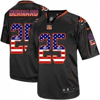 Nike Cincinnati Bengals -25 Giovani Bernard Black NFL Elite USA Flag Fashion jersey