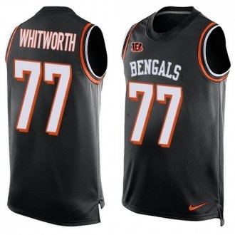 Nike Bengals -77 Andrew Whitworth Black Team Color Stitched NFL Limited Tank Top Jersey