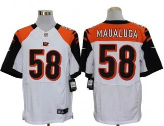 Nike Bengals -58 Rey Maualuga White Stitched NFL Elite Jersey